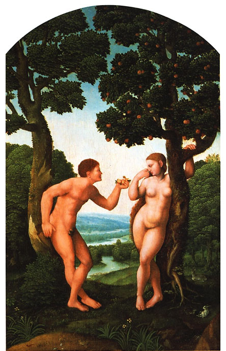 Ян Ван Скорель. "Адам и Ева".